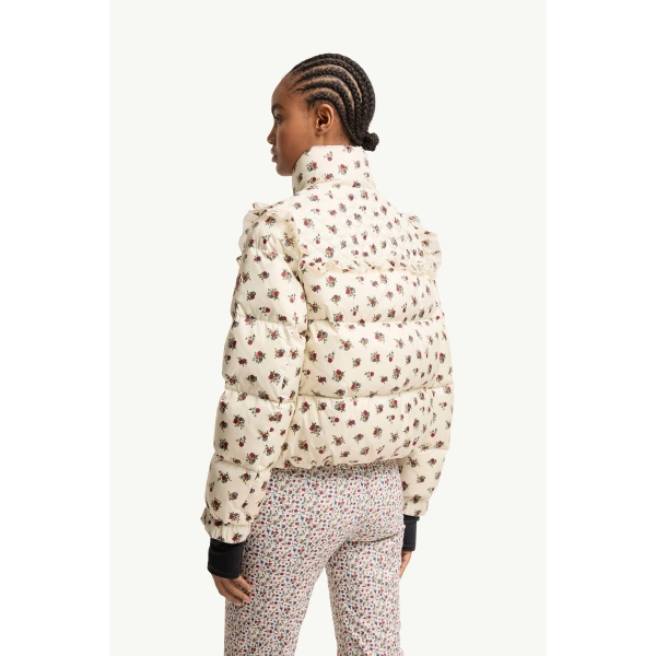 Moncler Larosiere Insulated Ski Jacket in White Ivory, view 5 | Women's Ski Jackets | Coveti