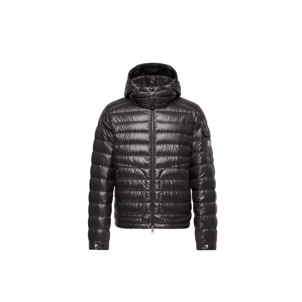 Moncler Lauros Hooded Short Down Jacket in Black | Men's Jackets | Coveti