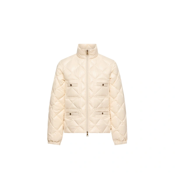 Lavaret Short Down Jacket in White Ivory
