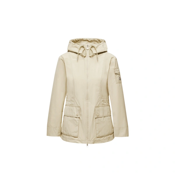Leandro Hooded Parka Jacket in Beige