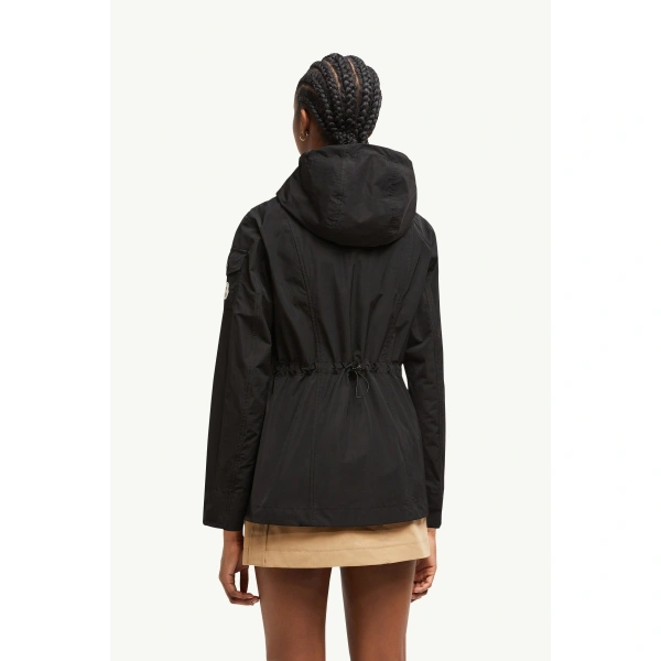Moncler Leandro Hooded Parka Jacket in Black, view 5 | Women's Puffer and Down Coats | Coveti