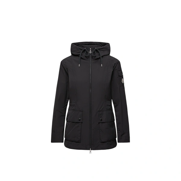 Leandro Hooded Parka Jacket in Black