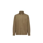 Moncler Leather Logo Cotton Jacket in Olive Green Moncler Leather Logo Cotton Jacket in Olive Green | Men's Jackets | Coveti