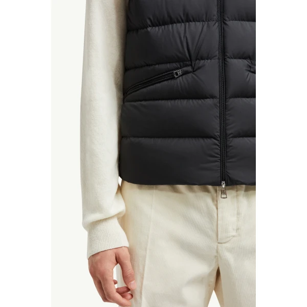 Moncler Lechtal Down Gilet in Black, view 6 | Men's Jackets | Coveti