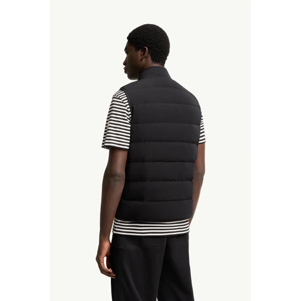 Moncler Lenevra Down Gilet in Black, view 5 | Men's Jackets | Coveti