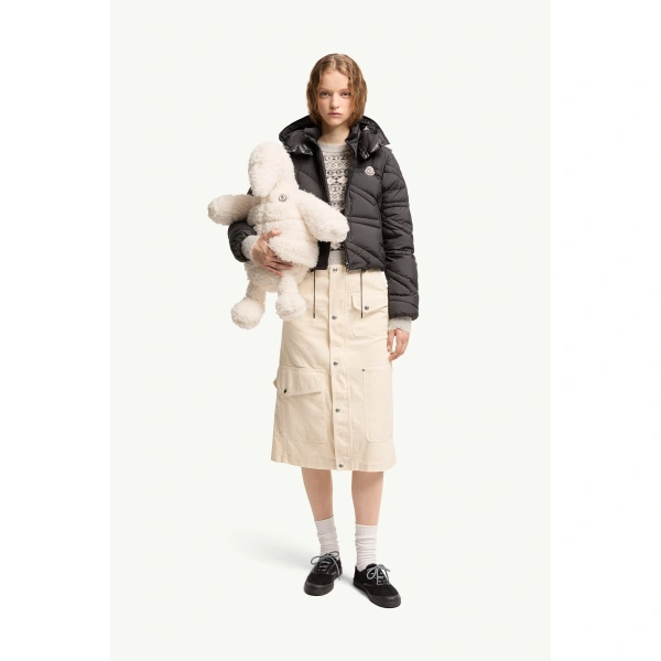 Moncler Leona 2-in-1 Hooded Short Down Jacket in Black, view 2 | Women's Puffer Jackets | Coveti