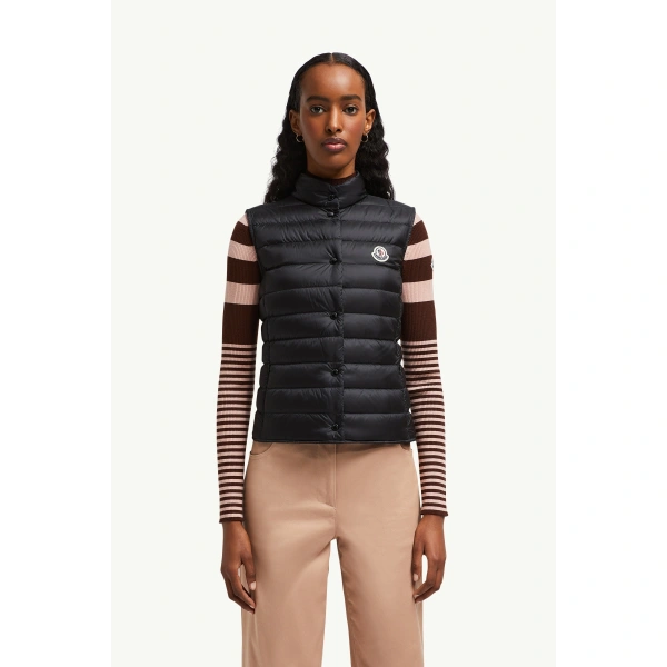 Moncler Liane Down Gilet in Black, view 4 | Women's Vests and Gilets | Coveti
