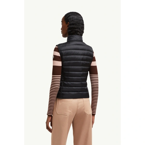 Moncler Liane Down Gilet in Black, view 5 | Women's Vests and Gilets | Coveti