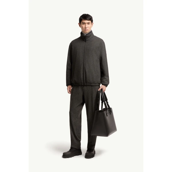 Moncler Limberl Flannel Short Down Jacket in Dark Gray, view 2 | Men's Jackets | Coveti