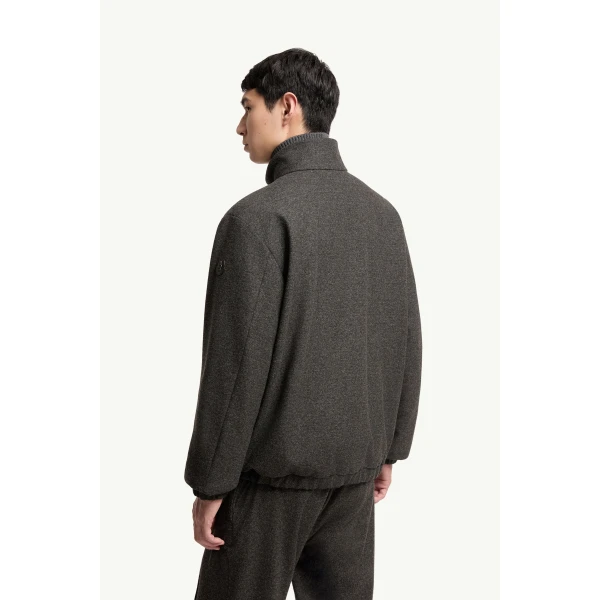 Moncler Limberl Flannel Short Down Jacket in Dark Gray, view 5 | Men's Jackets | Coveti
