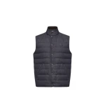 Moncler Liorane Denim Down Gilet in Dark Blue | Men's Jackets | Coveti