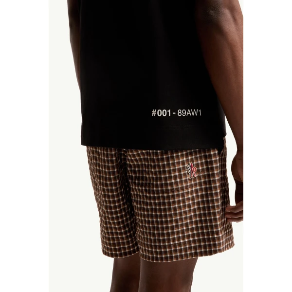 Moncler Logo Cotton Blend T-Shirt in Black, view 6 | Men's T-shirts | Coveti
