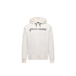 Moncler Logo Cotton Hoodie in White | Men's Sweatshirts | Coveti