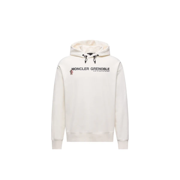 Logo Cotton Hoodie in White