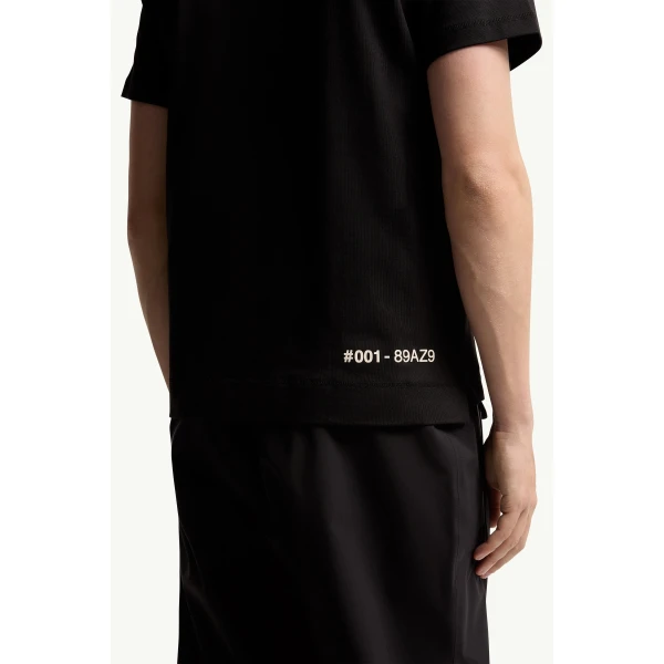 Moncler Logo Cotton Jersey T-Shirt in Black, view 6 | Men's T-shirts | Coveti