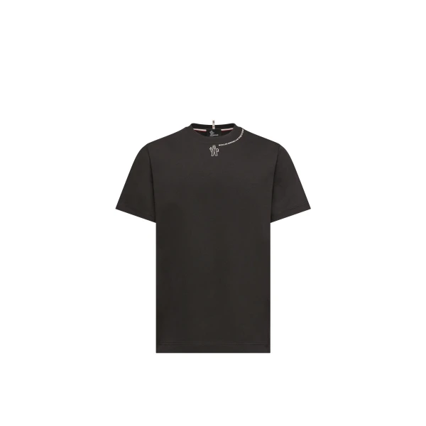 Moncler Logo Cotton Jersey T-Shirt in Black | Men's T-shirts | Coveti