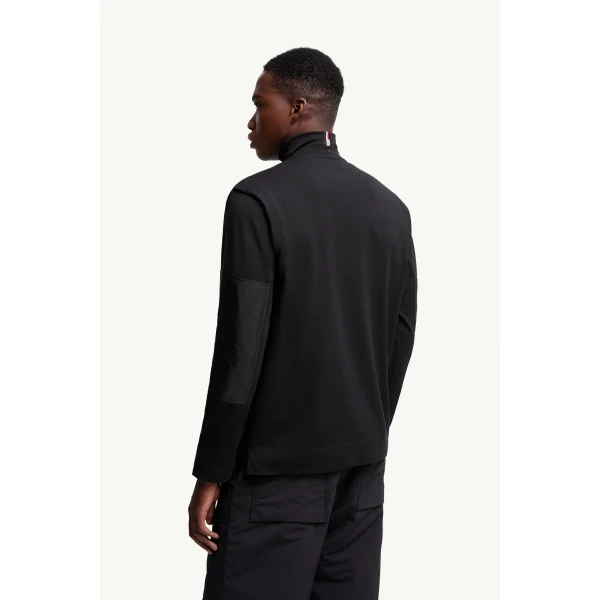 Moncler Logo Cotton Long Sleeve T-Shirt in Black, view 5 | Men's T-shirts | Coveti