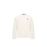 Moncler Logo Cotton Long Sleeve T-Shirt in White | Men's T-shirts | Coveti