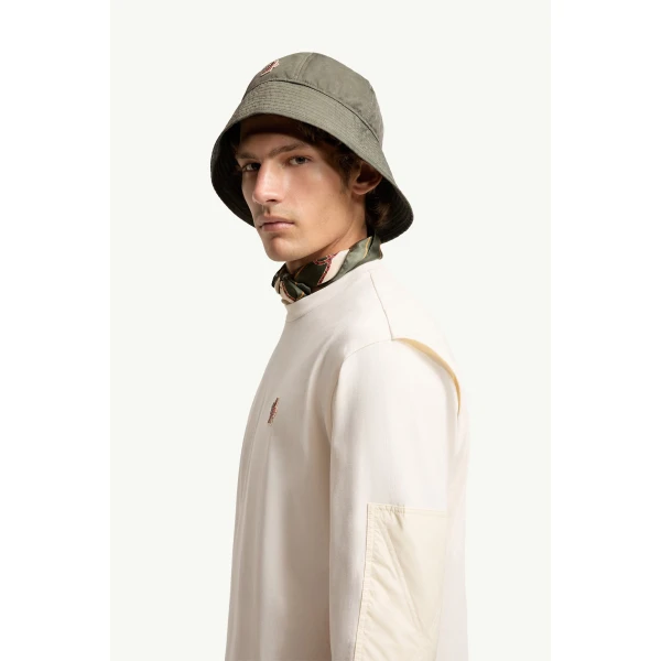 Moncler Logo Cotton Long Sleeve T-Shirt in White, view 3 | Men's T-shirts | Coveti