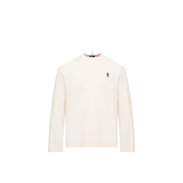 Logo Cotton Long Sleeve T-Shirt in White