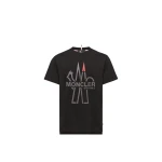Moncler Logo Cotton T-Shirt in Black | Men's T-shirts | Coveti