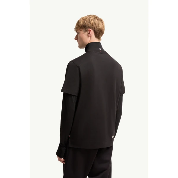 Moncler Logo Cotton T-Shirt in Black, view 5 | Men's T-shirts | Coveti