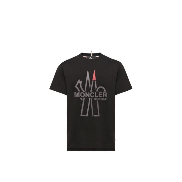 Moncler Logo Cotton T-Shirt in Black | Men's T-shirts | Coveti