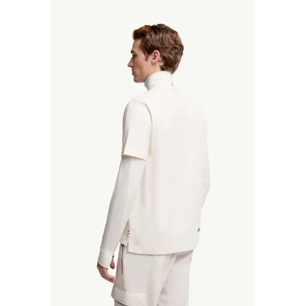 Moncler Logo Cotton T-Shirt in White, view 5 | Men's T-shirts | Coveti