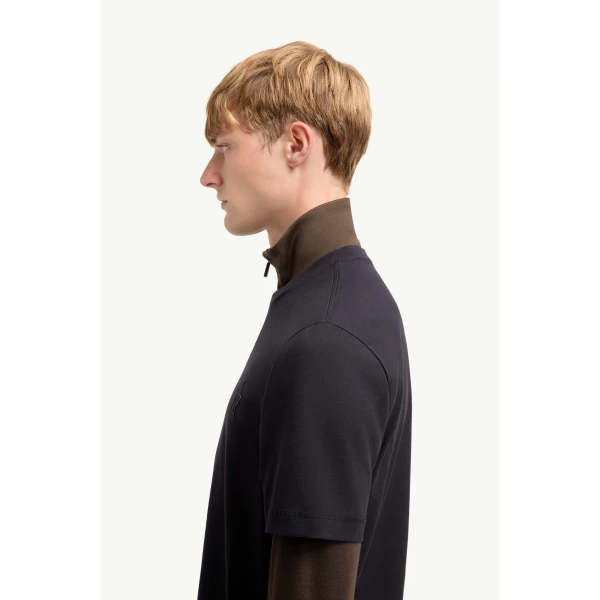 Moncler Logo Patch Cotton Blend T-Shirt (Three Pack) in Navy Blue & White & Grey, view 3 | Men's T-shirts | Coveti
