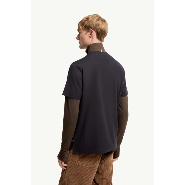Moncler Logo Patch Cotton Blend T-Shirt (Three Pack) in Navy Blue & White & Grey, view 5 | Men's T-shirts | Coveti