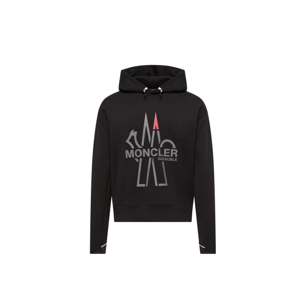 Logo Polartec Hoodie in Black