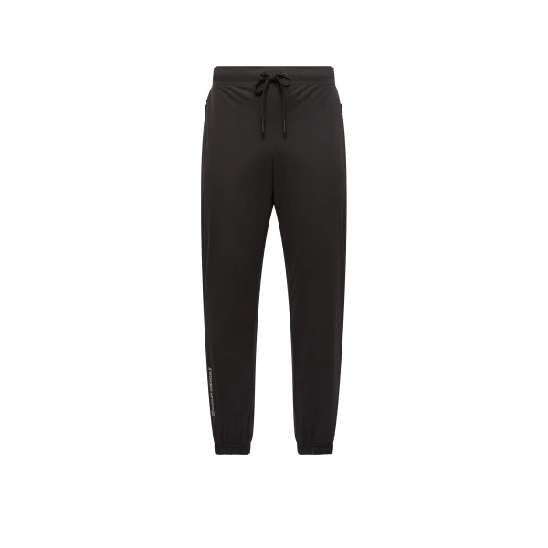 Logo Print Stretch Track Trousers in Black