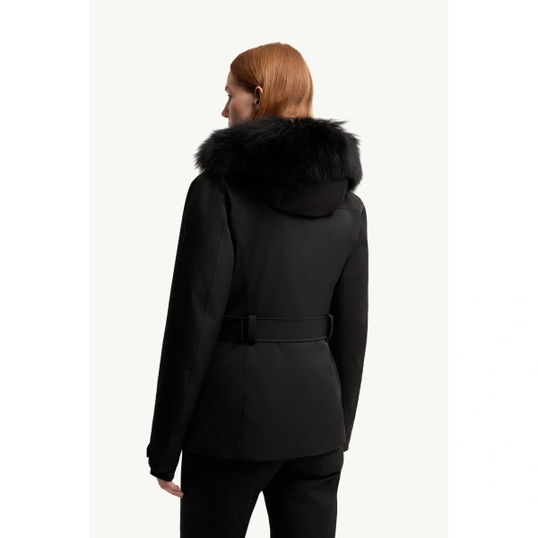 Moncler Loira Hooded Padded Ski Jacket in Black, view 5 | Women's Ski Jackets | Coveti