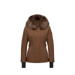 Moncler Loira Hooded Padded Ski Jacket in Brown Moncler Loira Hooded Padded Ski Jacket in Brown | Women's Ski Jackets | Coveti