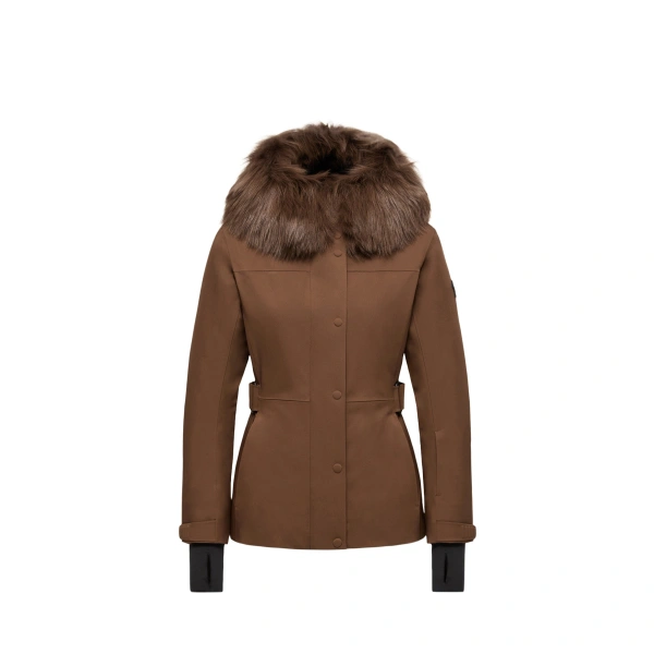 Loira Hooded Padded Ski Jacket in Brown