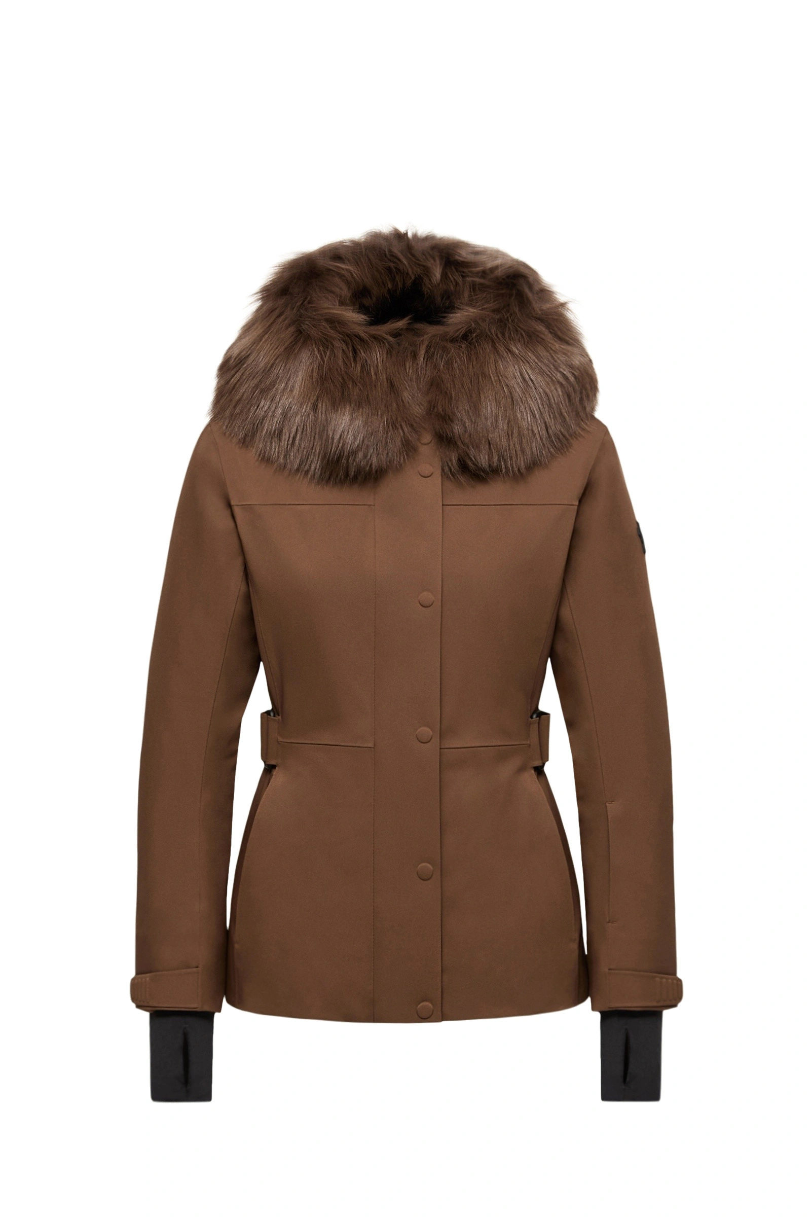 Moncler Loira Hooded Padded Ski Jacket in Brown Moncler Loira Hooded Padded Ski Jacket in Brown | Women's Ski Jackets | Coveti