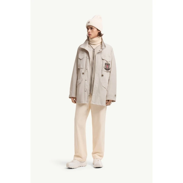 Moncler LoveFrom Moncler Field Jacket in Light Beige, view 2 | Men's Jackets | Coveti