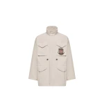 Moncler LoveFrom Moncler Field Jacket in Light Beige | Men's Jackets | Coveti
