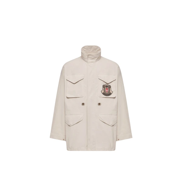Moncler LoveFrom Moncler Field Jacket in Light Beige | Men's Jackets | Coveti