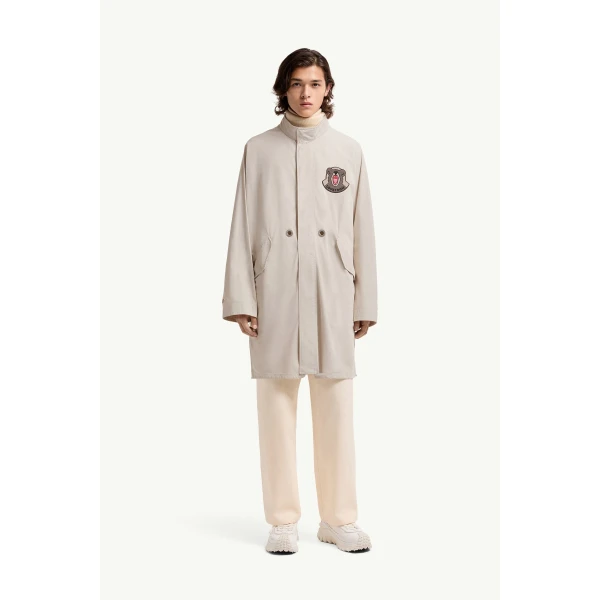 Moncler LoveFrom Moncler Long Parka Jacket in Light Beige, view 6 | Men's Jackets | Coveti