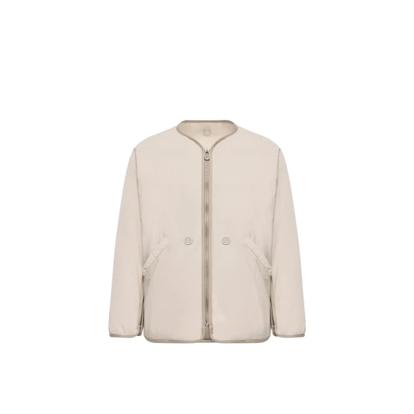 Moncler LoveFrom Moncler Moncore Mid-Length Down Jacket in Light Beige | Men's Jackets | Coveti