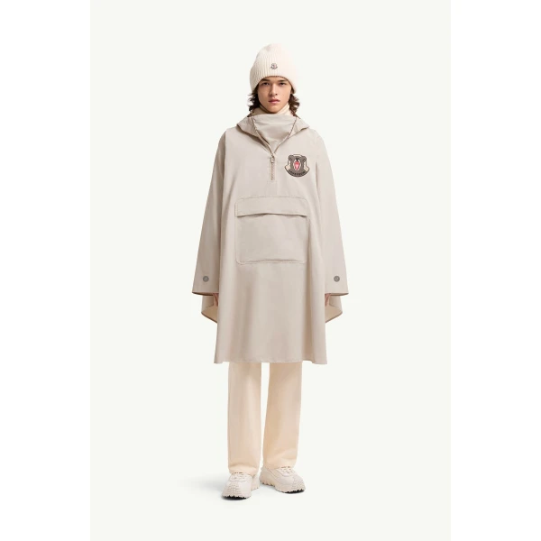 Moncler LoveFrom Moncler Poncho in Light Beige, view 2 | Men's Jackets | Coveti