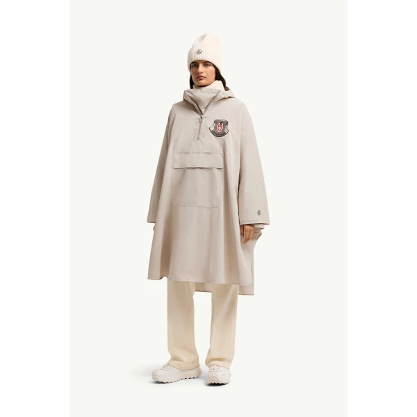 Moncler LoveFrom Moncler Poncho in Light Beige, view 3 | Men's Jackets | Coveti