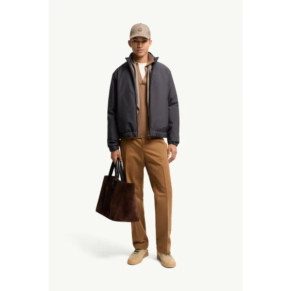 Moncler Luserna Short Down Jacket in Navy Blue, view 2 | Men's Jackets | Coveti