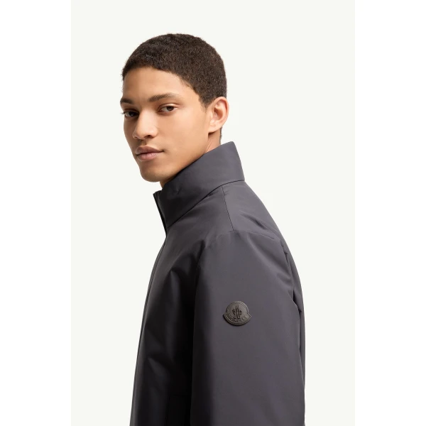 Moncler Luserna Short Down Jacket in Navy Blue, view 3 | Men's Jackets | Coveti