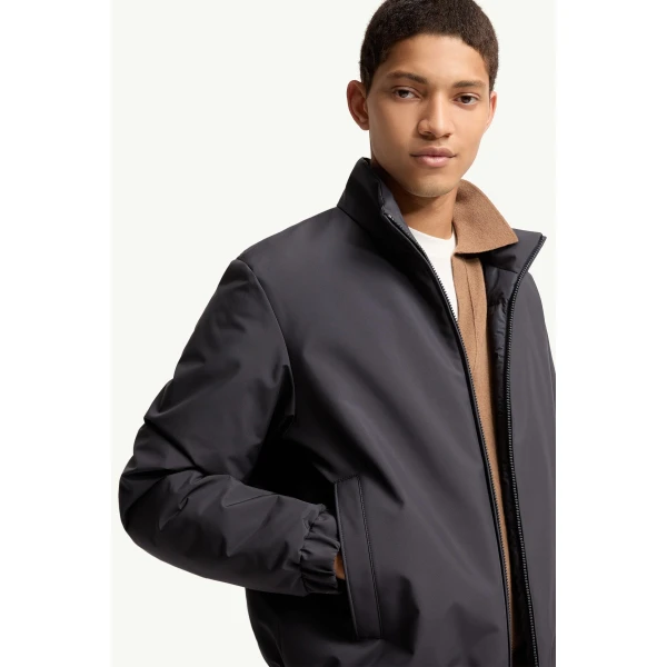 Moncler Luserna Short Down Jacket in Navy Blue, view 6 | Men's Jackets | Coveti