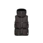 Moncler Macareux Hooded Down Gilet in Black | Women's Vests and Gilets | Coveti