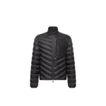 Moncler Mackinac Diagonal-Quilted Down Biker Jacket in Black | Men's Jackets | Coveti