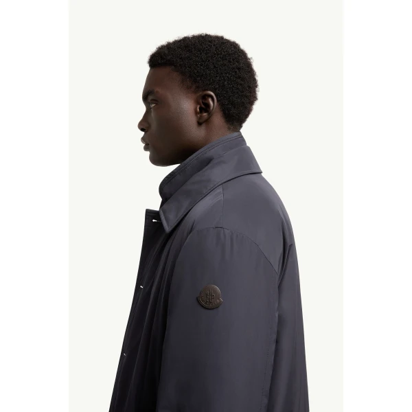 Moncler Maindo Down Shirt Jacket in Navy Blue, view 3 | Men's Jackets | Coveti
