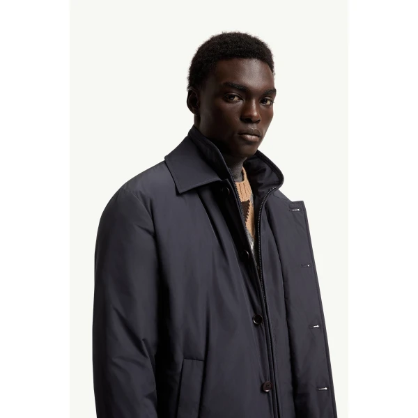 Moncler Maindo Down Shirt Jacket in Navy Blue, view 6 | Men's Jackets | Coveti